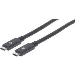 Manhattan USB 3.1 (Gen 1) Anschlusskabel [1x USB 3.0 Stecker C - 1x USB 3.0 Stecker C] 2 m Schwarz