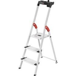 Hailo L80 ComfortLine 8040-307 Aluminium Stufen-Stehleiter inkl. Werkzeugablage Arbeitshöhe (max.): 2.35 m Silber,