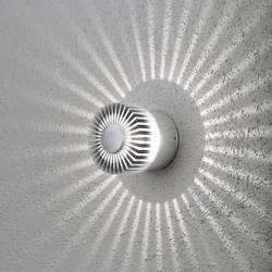 LED-Außenwandlampe Monza Strahlen rund silber 9cm