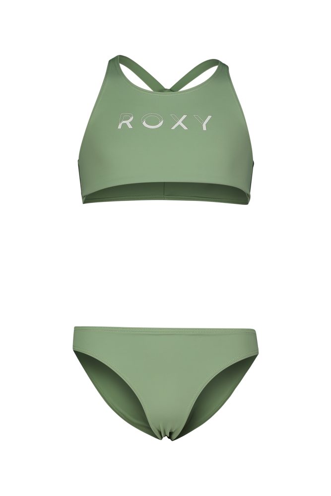 Solid Active Crop Mädchen Bikini