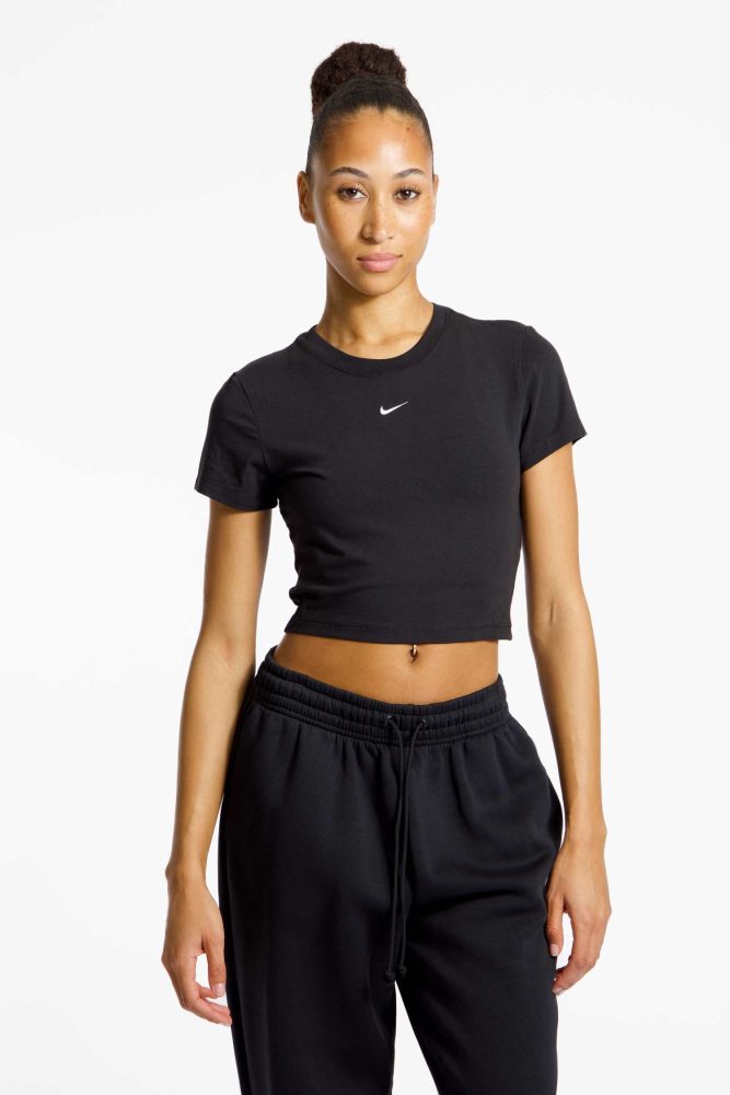Nike Chill Knit Cropped Damen T-Shirt Schwarz, Damen, Größe: M