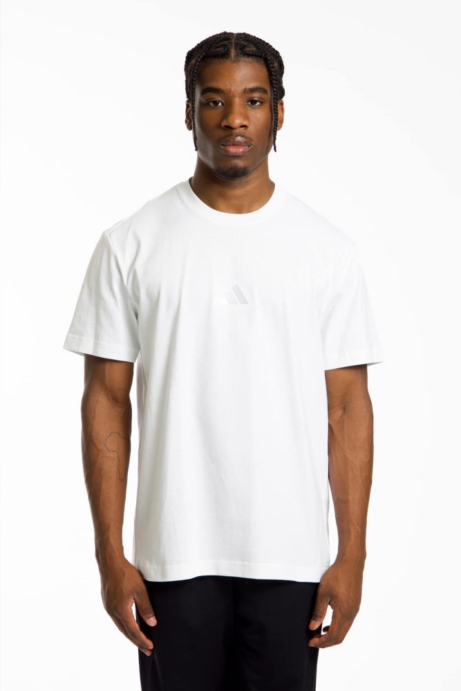 adidas Athleisure Small Logo Herren T-Shirt Weiss, Herren, Größe: L