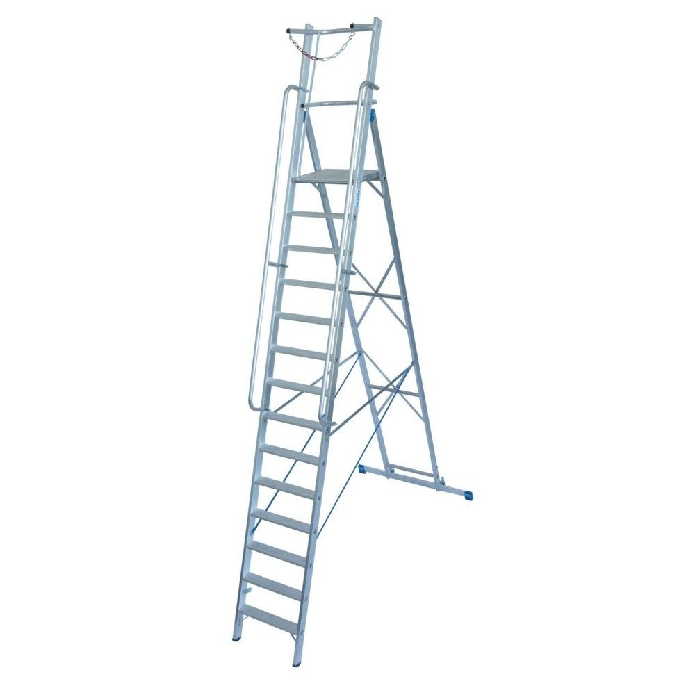 Krause Stabilo® Professional 127587 Aluminium Stufen-Stehleiter Arbeitshöhe (max.): 5.3 m Silber 30.5 kg