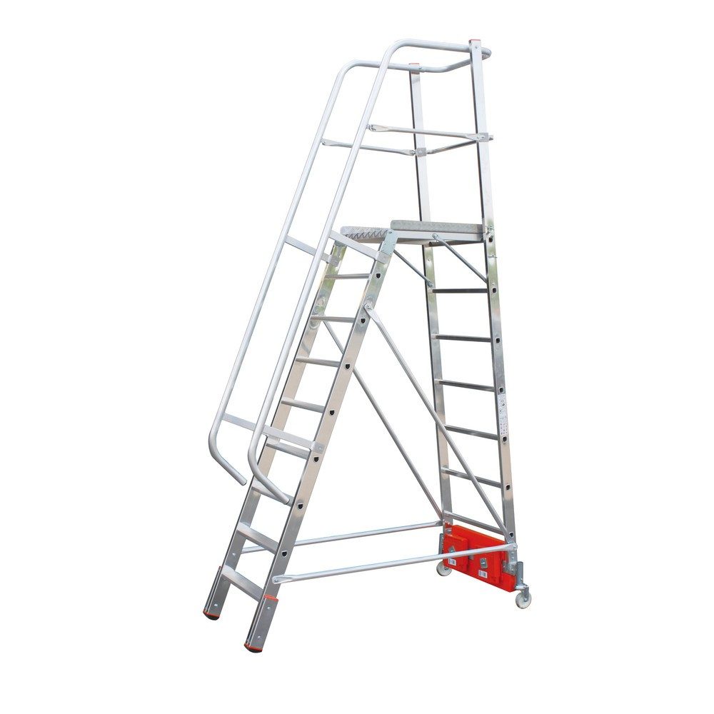 Krause 833044 Aluminium Podestleiter Arbeitshöhe (max.): 4.10 m Silber 45 kg