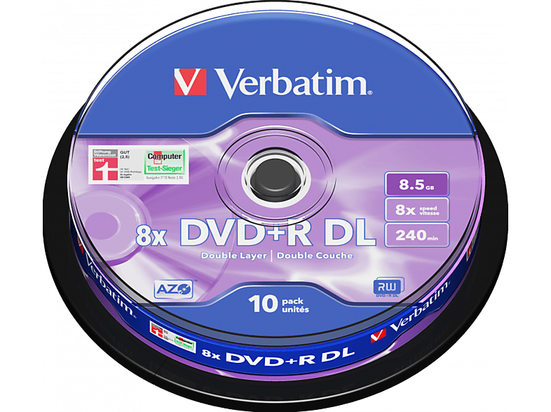 Verbatim 43666 DVD+R DL Rohling 8.5 GB 10 St. Spindel