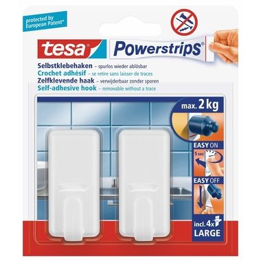 tesa Powerstrips® Haken Large Classic, Weiß 58010-44-01 tesa Inhalt: 1 Pckg.