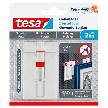 Klebenagel Tapete & Putz verstellbar, hält Objekte bis zu 2,0 kg, 2 Stück