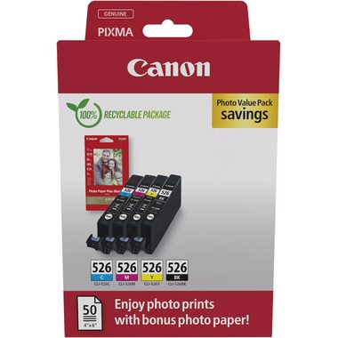 Canon Tintenset CLI 526 Fotopapier Value Pack Tintenpatrone