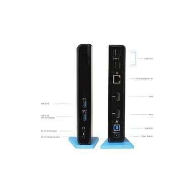 USB 3.0/USB-C Dual HDMI Docking Station, Dockingstation
