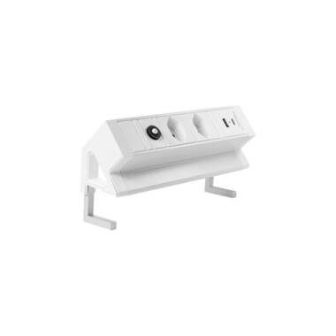 STEFFEN Tischsteckdosenleiste ALU DESK 2x T13, USB-A+C, Weiss