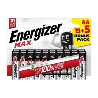 Energizer Max Mignon (AA)-Batterie Alkali-Mangan 1.5 V 20 St.