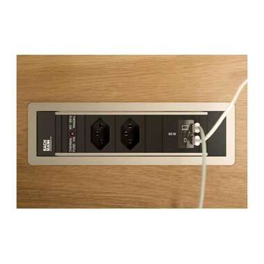 Bachmann Einbausteckerleiste POWER FRAME S 2xT13 1xUSB C/C 65W 0.2m