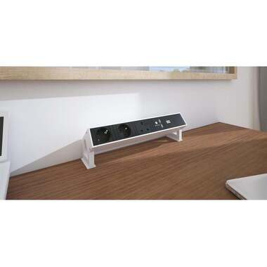 Bachmann Tischsteckdosenleiste DESK2 2xT13 1xUSB C/C 45W 1xCM INOX
