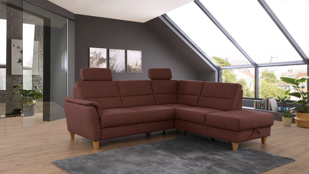 Home affaire Ecksofa »Palmera«, Federkern, wahlweise mit Bettfunktion und mit/ohne Stauraum