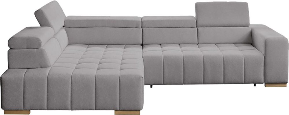 exxpo - sofa fashion Ecksofa »Elianos, hoher Sitzkomfort, aufwendige Kreuzsteppung im Sitz, L-Form« Kopfteile & Sitztiefe verstellbar, mit Bettfunktion