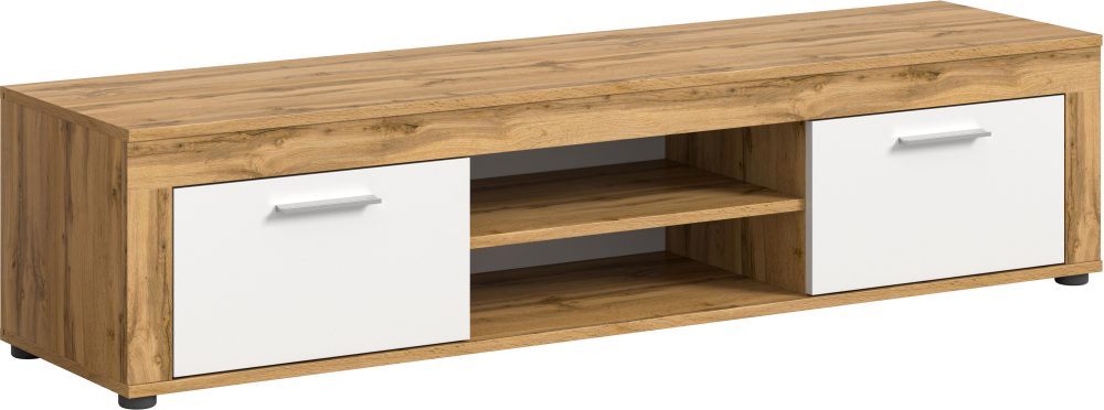 INOSIGN Lowboard »Lowboard Aosta, 160x37x40 cm in Eiche mit weisser Front«, TV-Board, Lowboard, Wohnzimmermöbel, TV-Möbel, Niedriges Sideboard