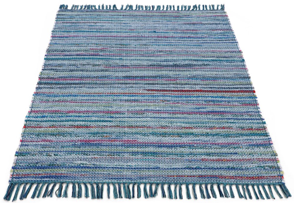 carpetfine Teppich »Kelim Chindi«, rechteckig, 6 mm Höhe, Flachgewebe Wendeteppich mit Fransen, Wohnzimmer
