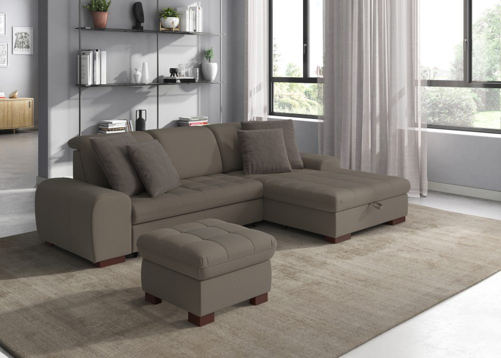 sit&more Ecksofa, wahlweise mit Bettfunktion, Bettkasten und Kopfteilverstellung, auch erhältlich in dem besonders leicht mit Wasser zu reinigendem 