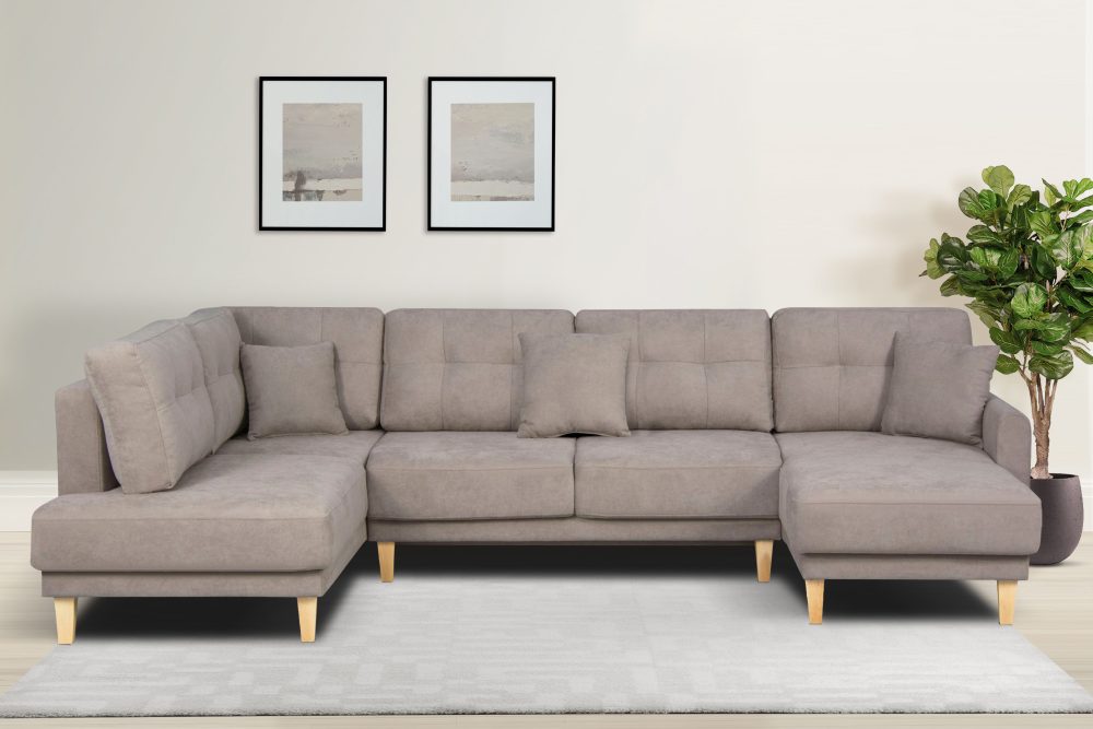 Home affaire Wohnlandschaft »Triplo«, mit Steppung, auch mit Bettfunktion und Bettkasten, incl. 3 Zierkissen