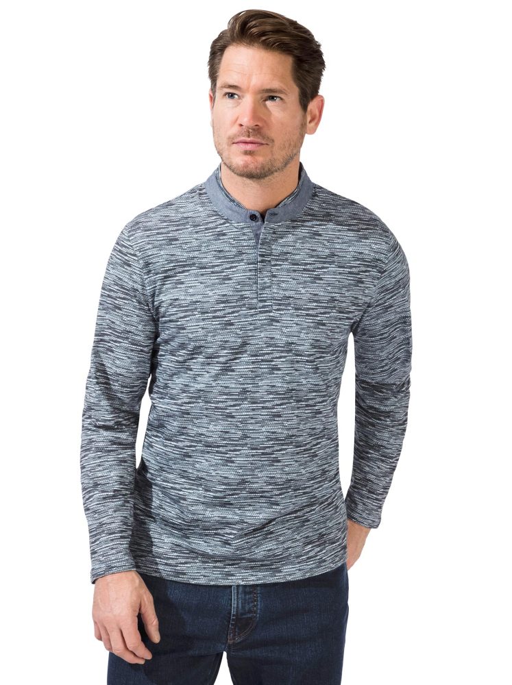 Marco Donati Langarm-Shirt im modischen All-over-Print.