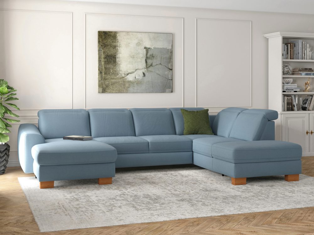 sit&more Wohnlandschaft »Durness«, mit Federkern und hochwertigen Massivholzfüssen, wahlweise mit Kopfteilverstellung, optional mit Bettfunktion und Stauraum