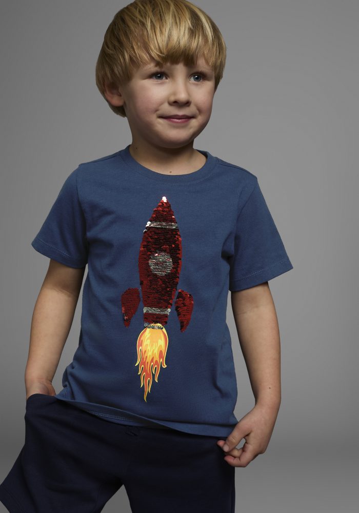 KIDSWORLD T-Shirt »Rakete aus Wendepailletten«