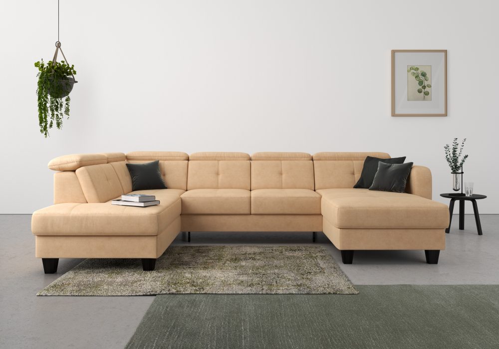 sit&more Wohnlandschaft »Bellucci«, inklusive Kopfteilverstellung und Federkern, wahlweise mit Bettfunktion und Bettkasten