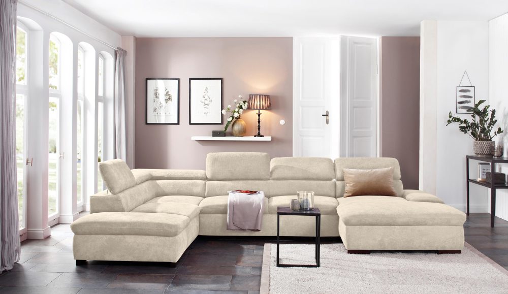 Home affaire Wohnlandschaft »Alberto«, XL, inklusive Kopfteilverstellung