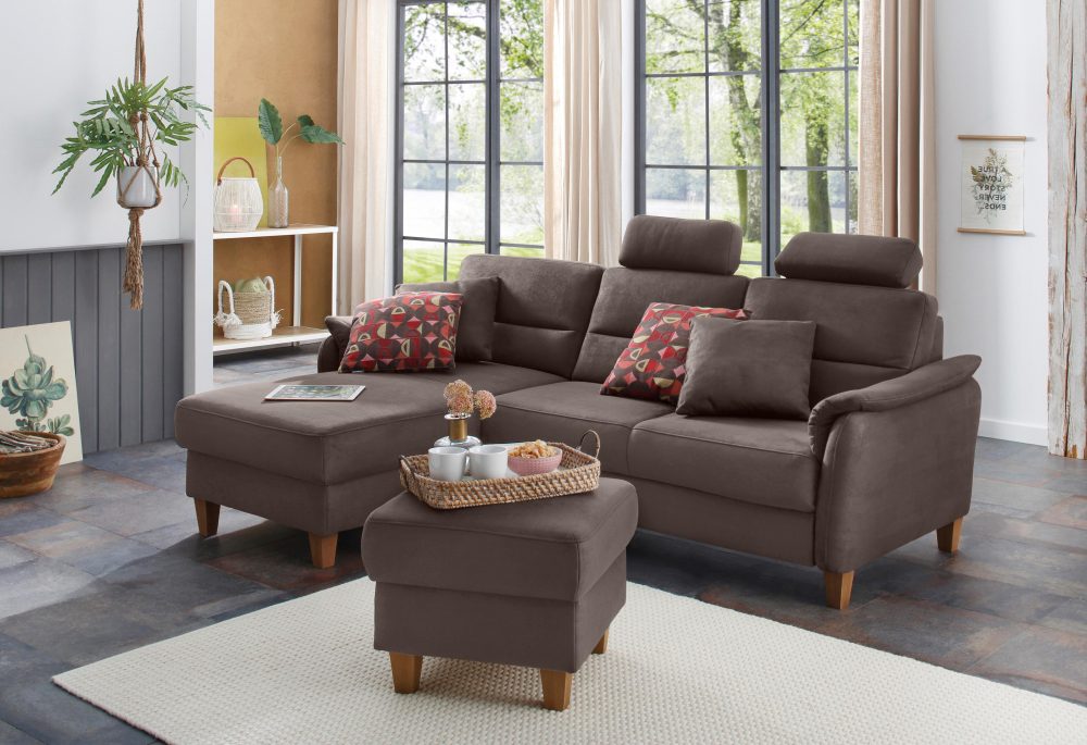 Home affaire Ecksofa »Palmera«, Federkern, wahlweise mit Bettfunktion und mit/ohne Bettkasten