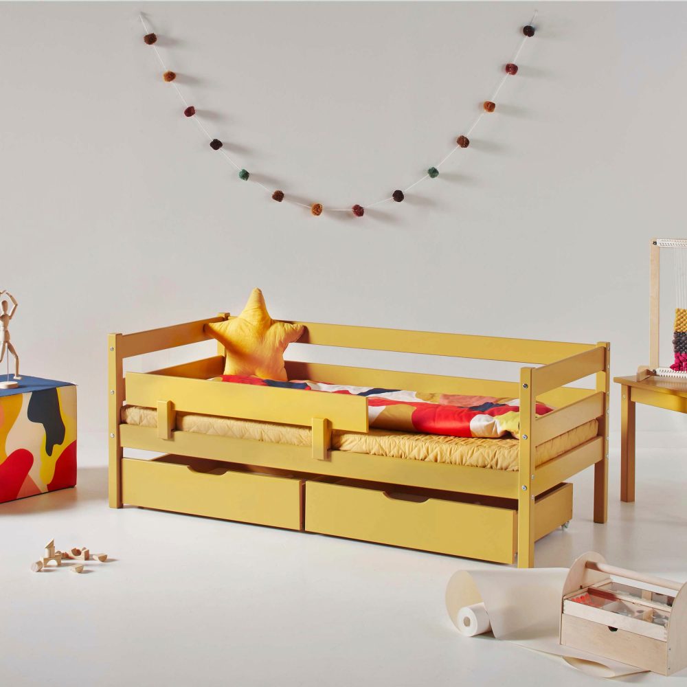 Hoppekids Einzelbett »ECO Comfort«, (Set), mit Rollrost in 8 Farben, wahlweise mit Matratze und Absturzsicherung