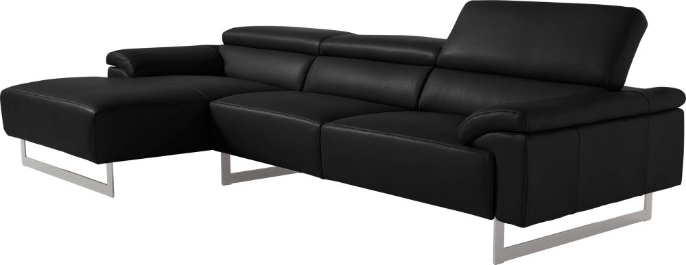 Egoitaliano Ecksofa »Malika«, mit Recamiere, inkl. Kopfteilverstellung und chromfarbenen Metallfüssen
