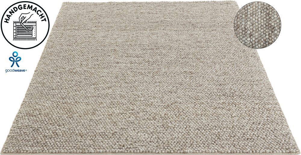 LeGer Home by Lena Gercke Wollteppich »Ainhoa«, rechteckig, 14 mm Höhe, Handweb Teppich, reine Wolle, handgewebt, Wohnzimmer