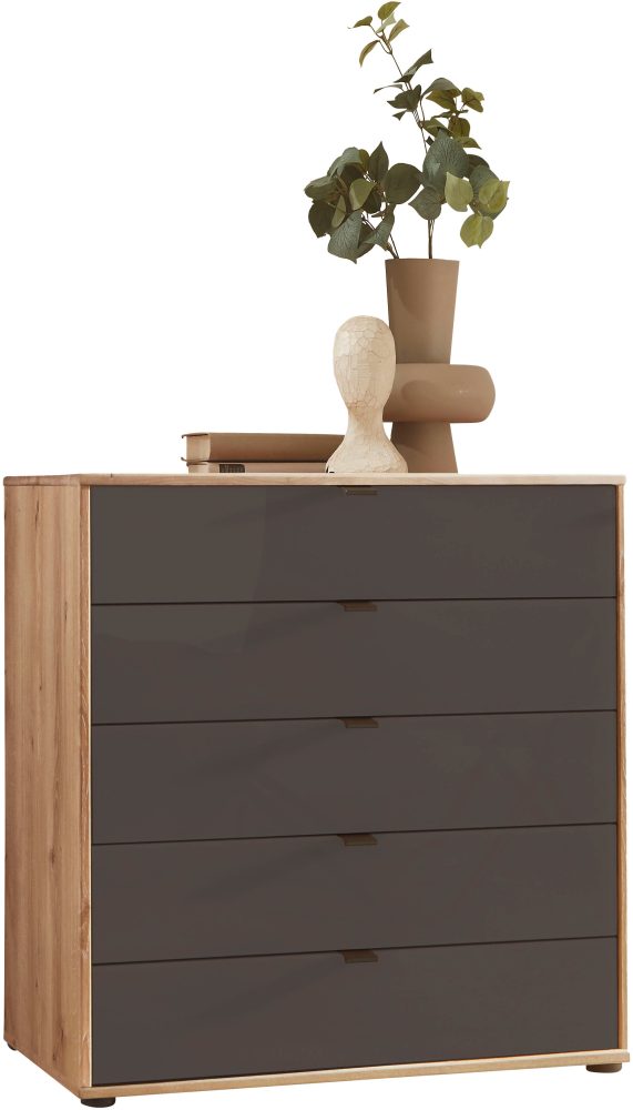 WIEMANN Schubkastenkommode »Cardiff Sideboard, Wäscheschrank, teilmassiv Bianco-Eiche, Schubladen« Glas- oder Massivholzfront, verschiedene Breiten, MADE IN GERMANY, Schubkästen inklusive Selbsteinzug und Dämpfung