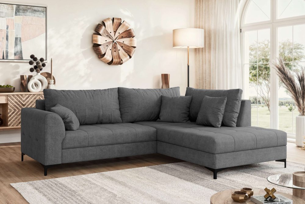 GOODproduct Ecksofa »LEEVKE Design-Sofa mit Ottomane rechts/links bestellbar, Breite 232 cm« in vielen modernen Farben erhältlich, belastbar bis 480 kg