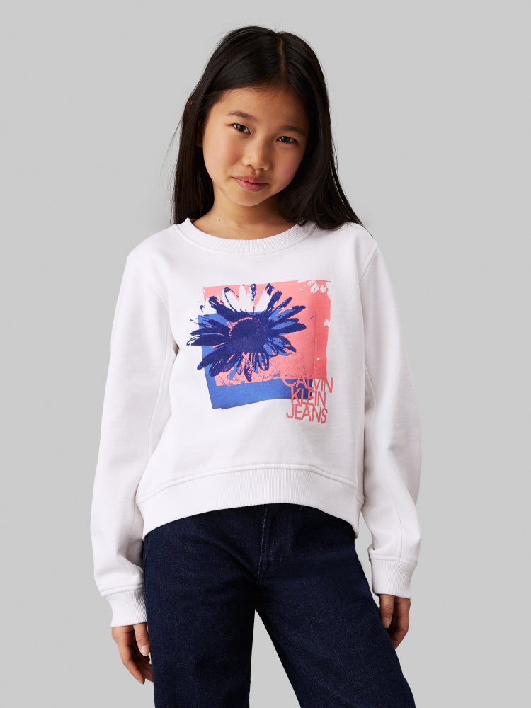 Calvin Klein Jeans Sweatshirt »Flower Graphic Cn Sweatshirt«, für Kinder bis 16 Jahre und mit Logodruck