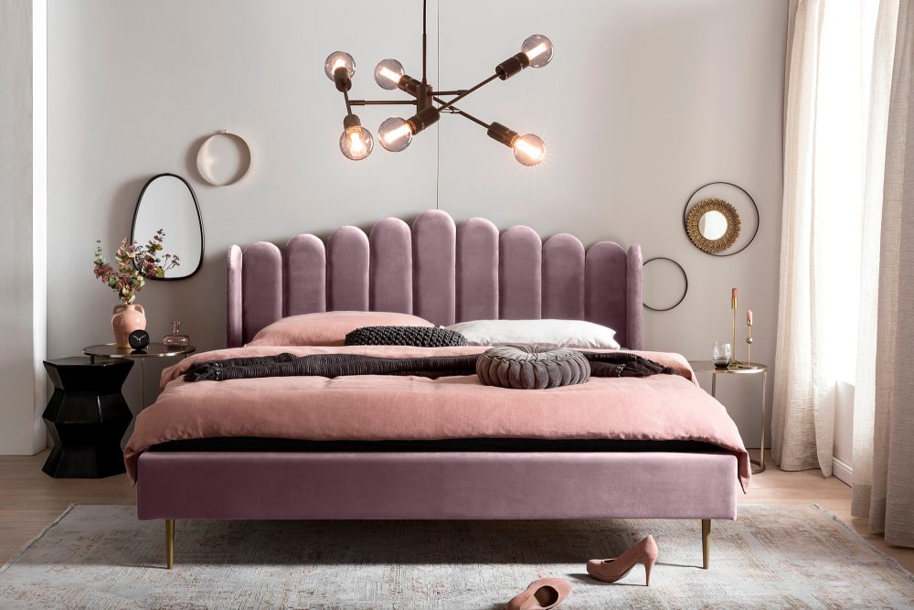 Muschelbett Samt rose 152x218x115