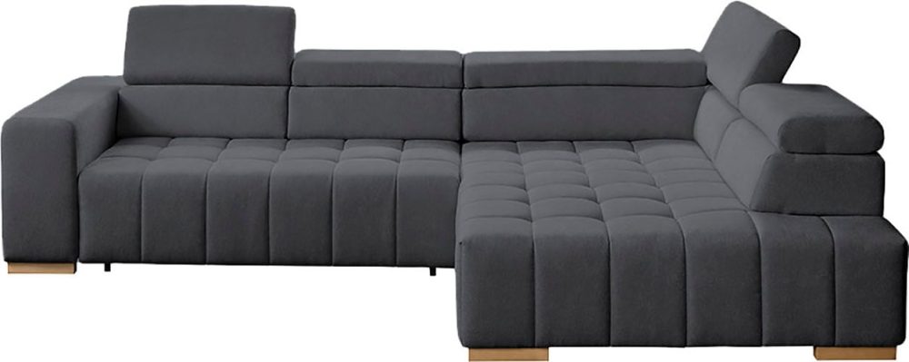 exxpo - sofa fashion Ecksofa »Elianos, hoher Sitzkomfort, aufwendige Kreuzsteppung im Sitz, L-Form« Kopfteile & Sitztiefe verstellbar, ohne Bettfunktion