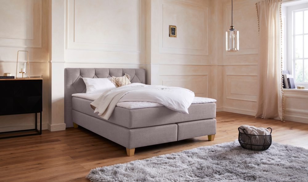 Guido Maria Kretschmer Home&Living Boxspringbett »Harmones«, in 3 Breiten, 3 Matratzenarten, Härtegrad auch im Mix mit je 1 Matratze in H2 und H3, incl. Topper