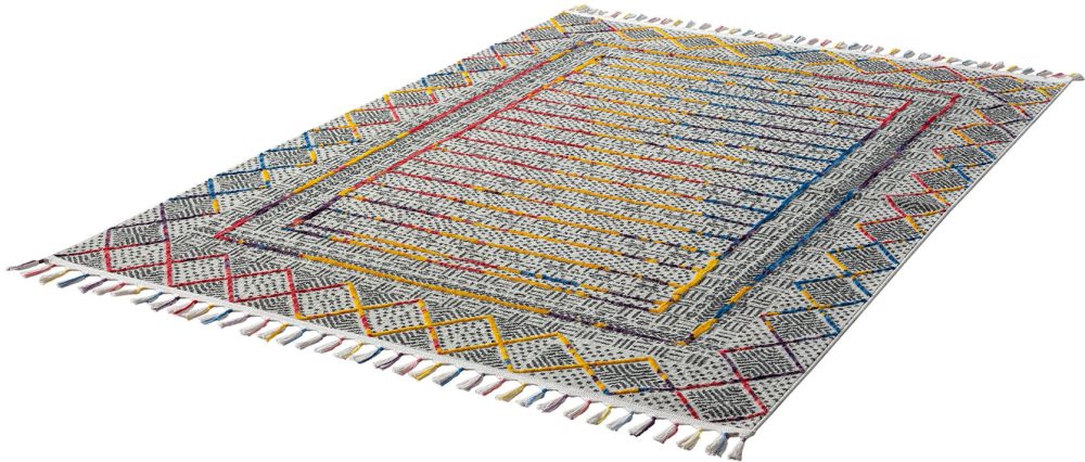 ASTRA Teppich »Jesi 6681 221«, rechteckig, 6 mm Höhe, eleganter Kurzflorteppich mit Fransen, Wohnzimmer, Kinderzimmer