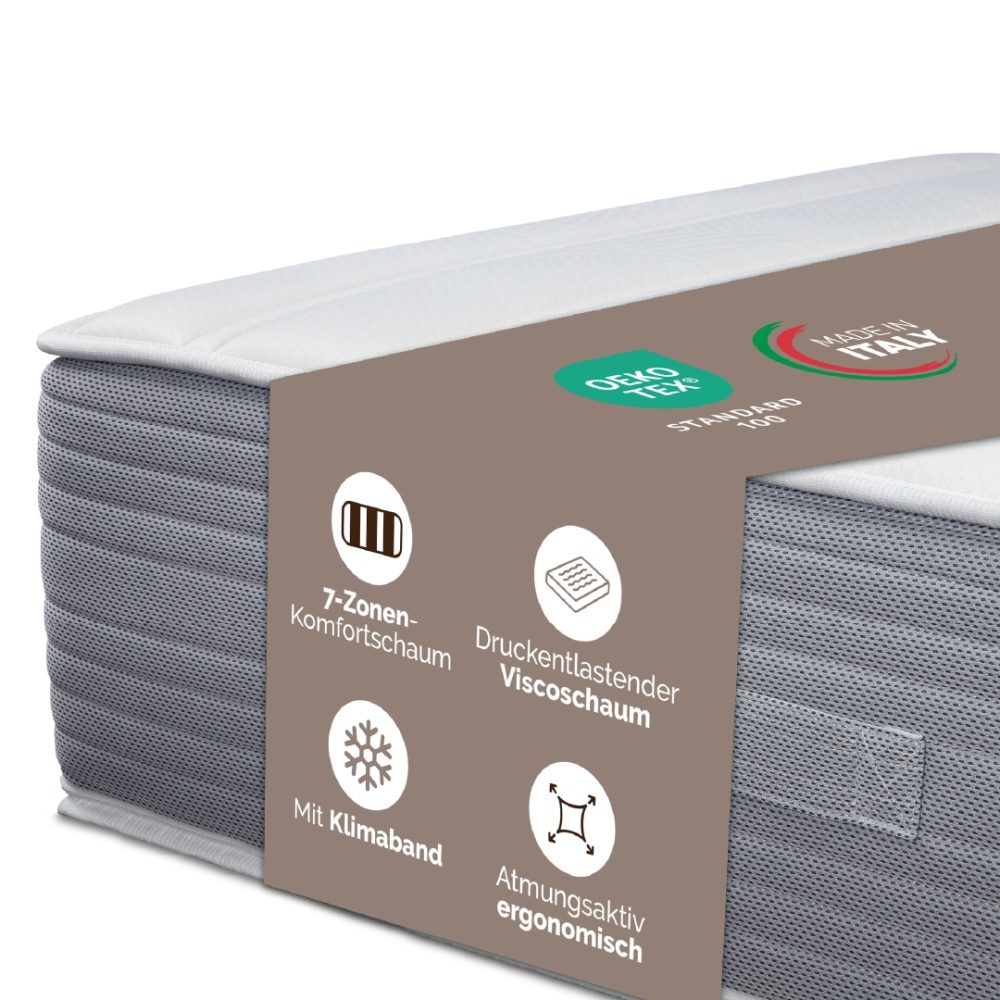 DI QUATTRO Visco-Matratze »Matratze Boxspringlook, integrierter Topper, in 90x200 cm erhältlich«, 30 cm hoch, Raumgewicht: 30 kg/m³, (1 St.)