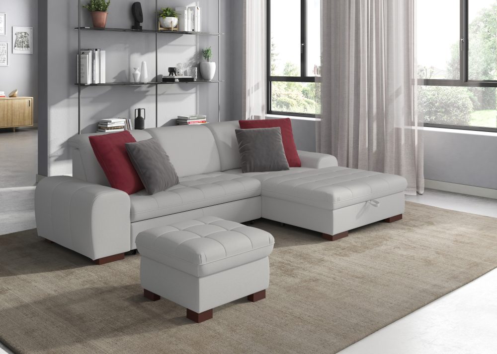 sit&more Ecksofa, wahlweise mit Bettfunktion, Bettkasten und Kopfteilverstellung, auch erhältlich in dem besonders leicht mit Wasser zu reinigendem 