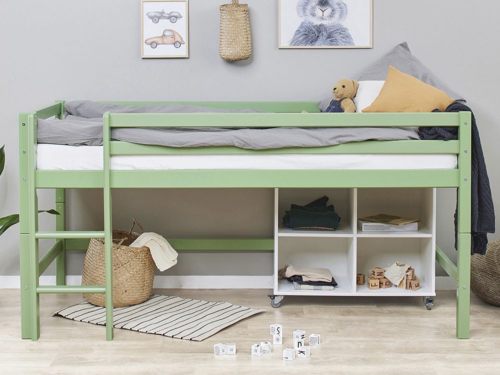 Hoppekids Hochbett »BASIC«, (Set, Bett), umbaubar in ein Einzelbett
