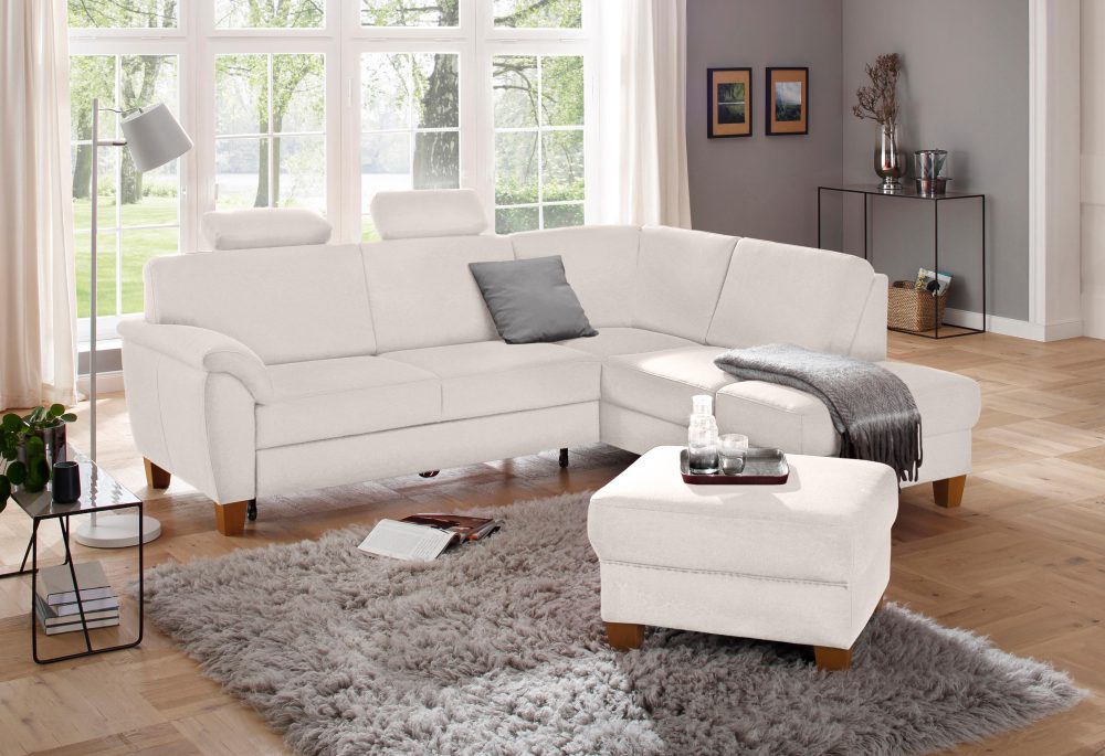 Home affaire Ecksofa »Alta«, mit Federkern und Kontrastnaht, Füsse Buche eichefarben