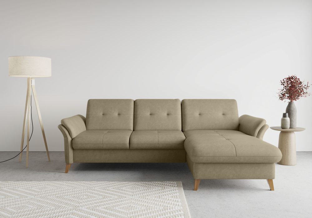 sit&more Ecksofa »Göteborg«, inklusive Sitztiefenverstellung und Federkern, wahlweise mit Bettfunktion und Bettkasten