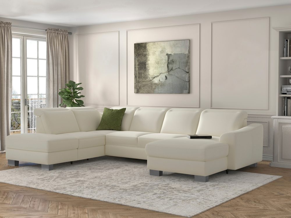 sit&more Wohnlandschaft »Durness«, mit Federkern und hochwertigen Edelstahlfüssen, wahlweise mit Kopfteilverstellung, optional mit Bettfunktion und Stauraum