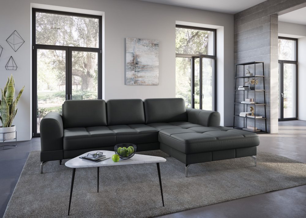 sit&more Ecksofa »Bendigo V«, inklusive Sitztiefenverstellung, Bodenfreiheit 15 cm, wahlweise in 2 unterschiedlichen Fussfarben