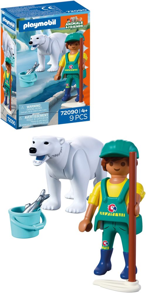 Playmobil - 72090 Zoo Eisbär und Pfleger, Multicolor