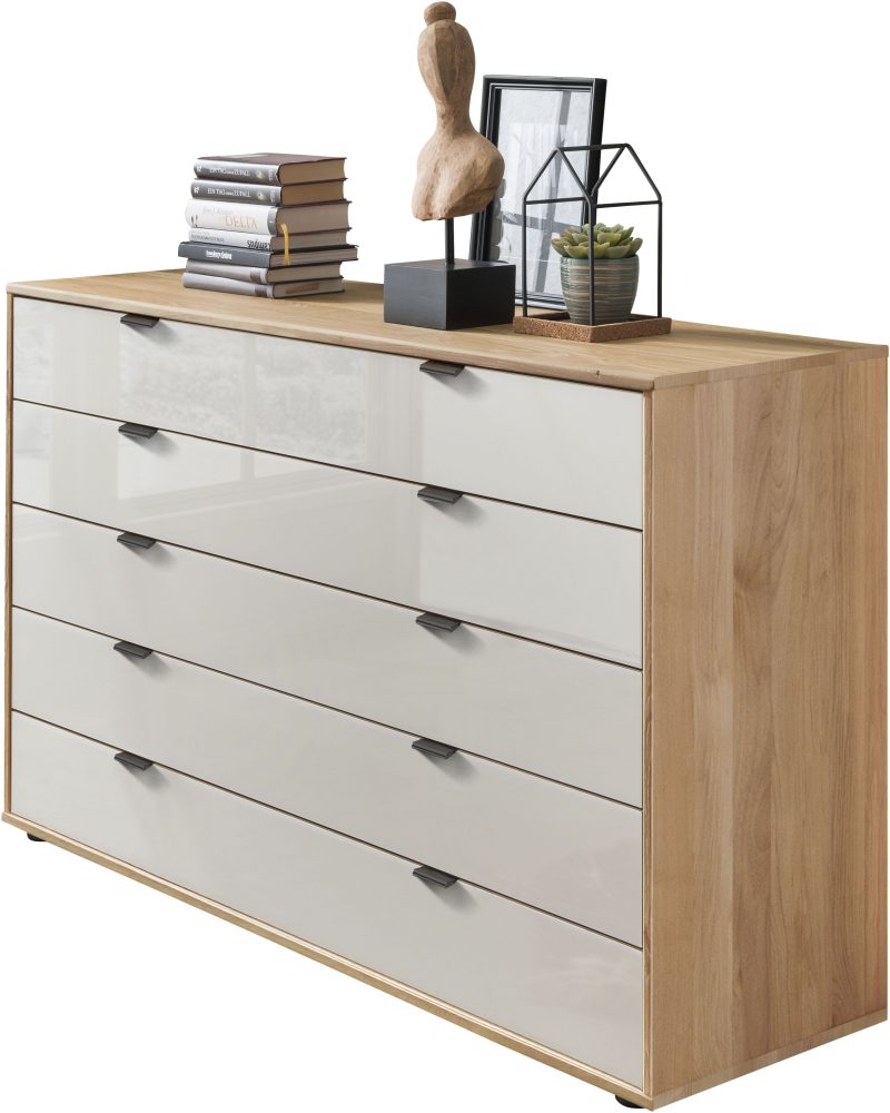 WIEMANN Schubkastenkommode »Cardiff Sideboard, Wäscheschrank, teilmassiv Erle, mit Schubladen« Glas- oder Massivholzfront, verschiedene Breiten, MADE IN GERMANY, Schubkästen inklusive Selbsteinzug und Dämpfung