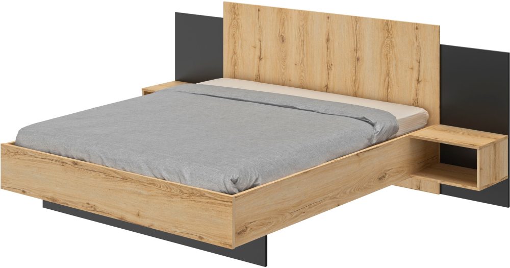 Gami Bett »Mimizan«, mit 2 Nachttischen