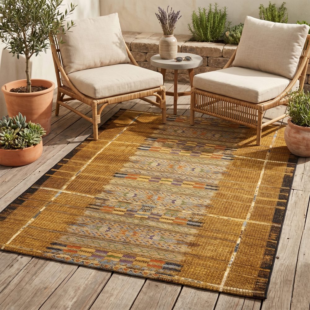 Gino Falcone Teppich »Outdoor-Africa 38«, rechteckig, 5 mm Höhe, Flachgewebe, In- und Outdoor geeignet, Wohnzimmer